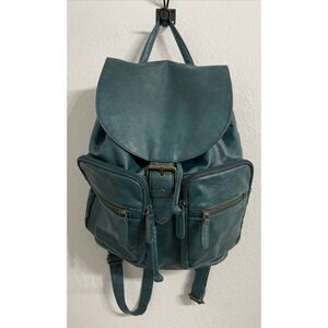 Claire's Teal Faux Leather Mini Backpack y2k
